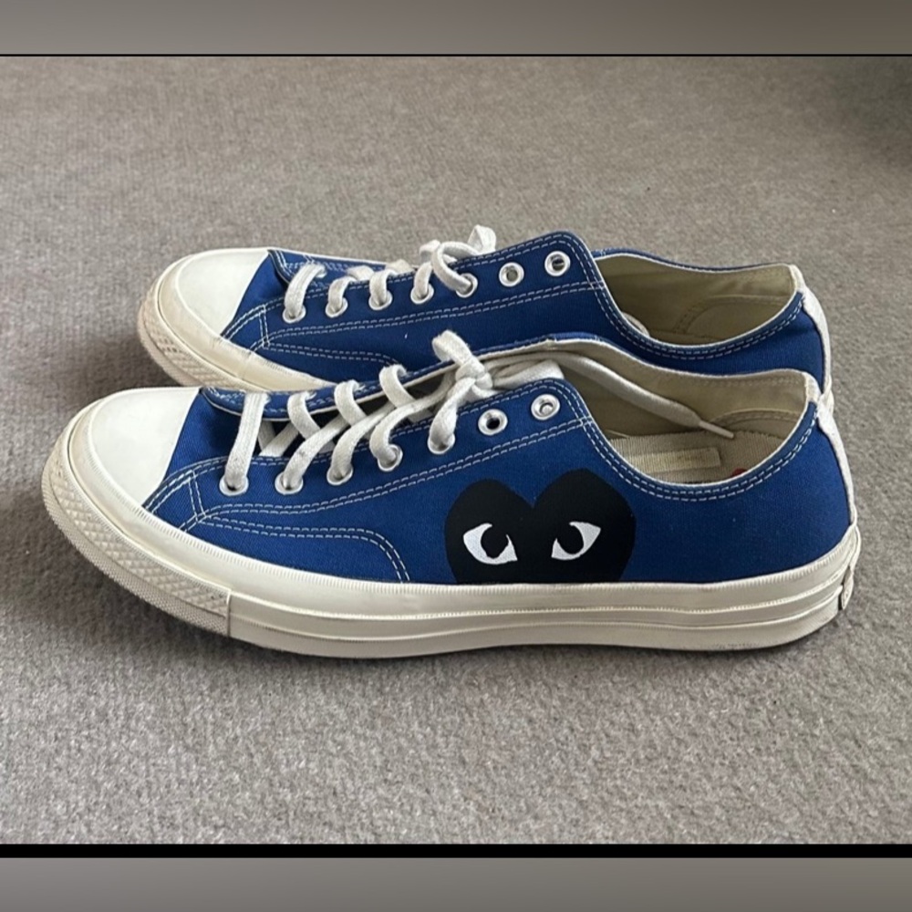 CONVERSE X COMME DES GARCONS PLAY Blue Low Top Canvas Sneaker/Shoes~Men’s 12